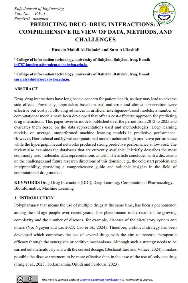 First page of Predicting Drug–Drug Interactions: A Comprehensive Review of Data, Methods, and Challenges